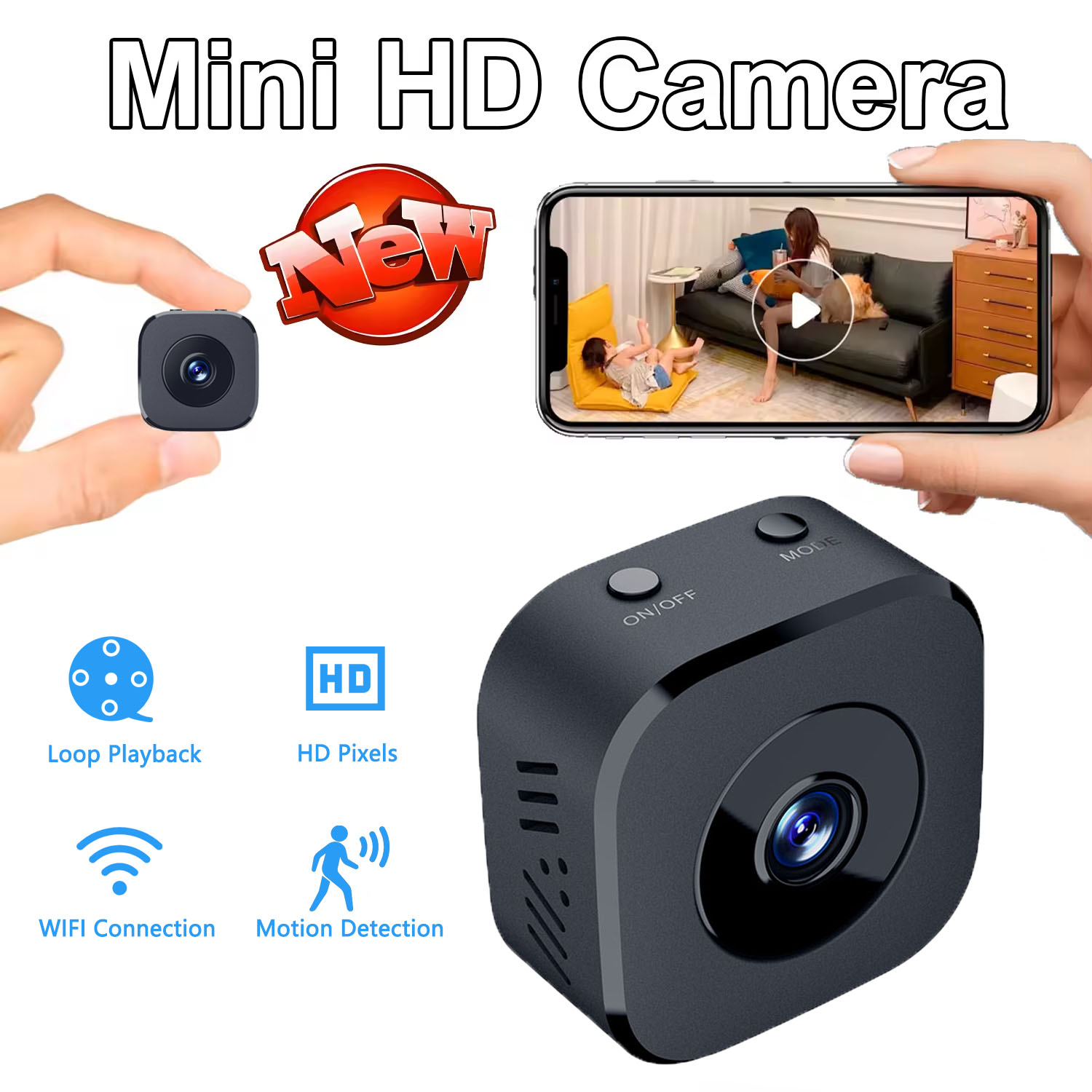Compact Camera Mirrorless - Kamera Keamanan 4K Mini Penglihatan Malam