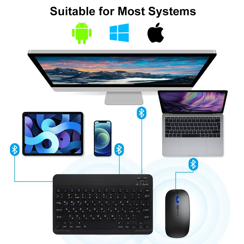 Keyboard Mouse Nirkabel Blueto - Wireless Keyboard Mini ulasan dan harga