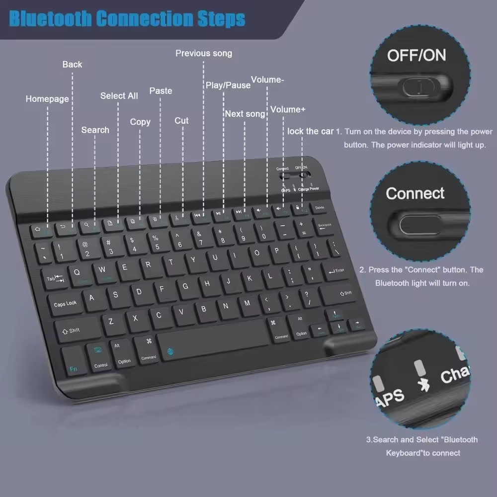 Keyboard Nirkabel Bluetooth Ke - Wireless Keyboard Mini ulasan dan harga