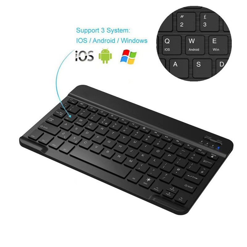 Papan ketik Bluetooth 7 warna  - Wireless Keyboard Mini ulasan dan harga